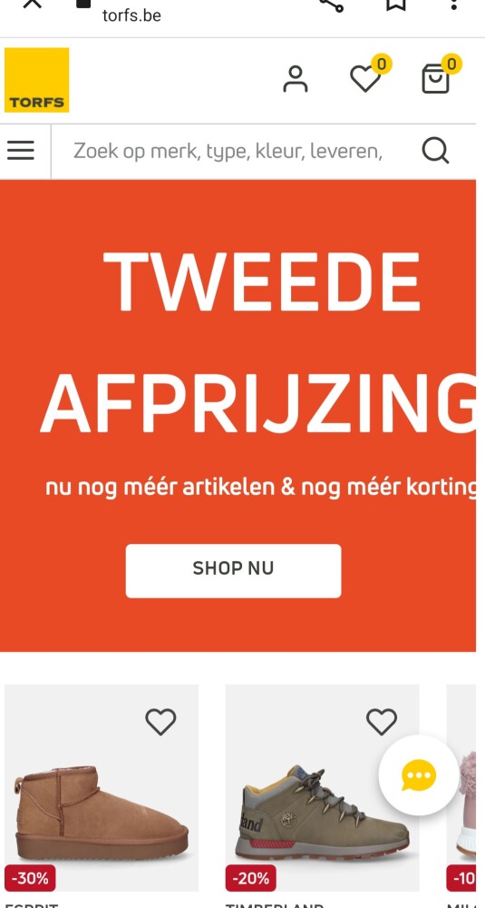 torfs.be tweede afprijzing. Nu nog meer artik...