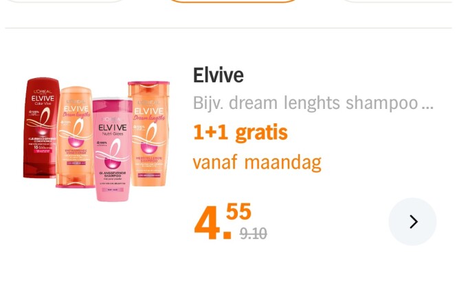 Albert Heijn vanaf maandag 1+1 gratis elvive