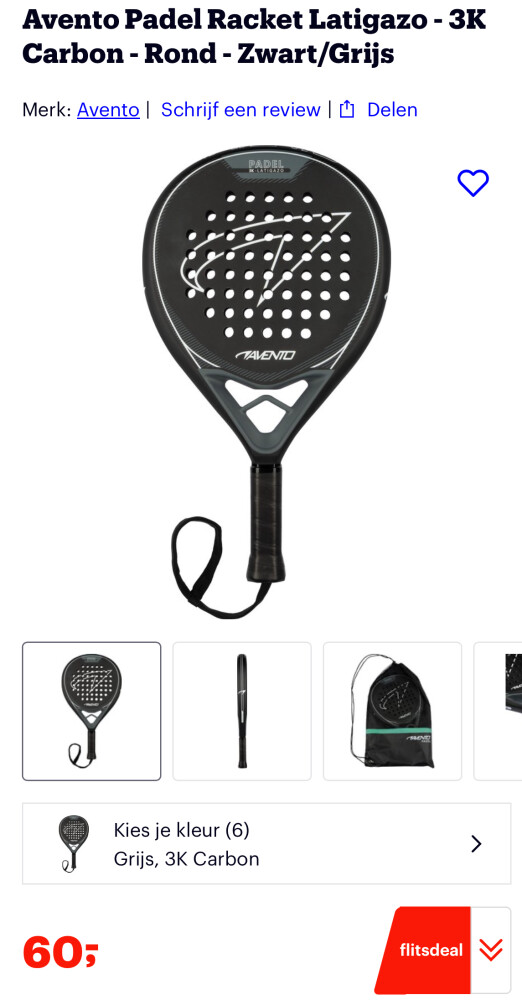 Avento Padel Racket Bij bol 60€ (flitsdeal, e...