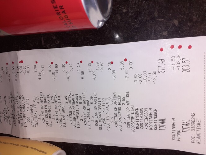 Véél producten 1+1 aangekocht bij Delhaize....
