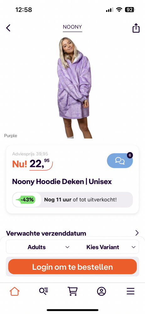 IBOOD Noony Hoodie deken voor 22,95 in plaat...