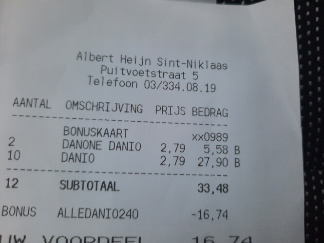 Albert heijn danone danio 1+1 gekocht