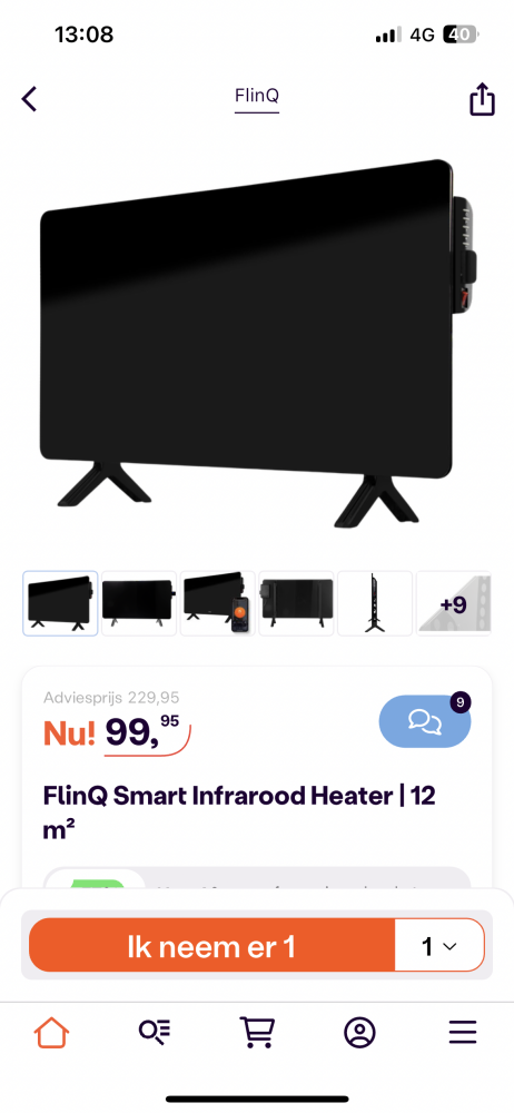IBOOD FlinQ Smart Infrarood Heater 12m2 Voor...