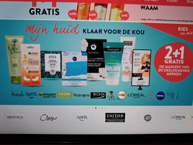 di.be 2+1 gratis op de maskers van de deelnem...
