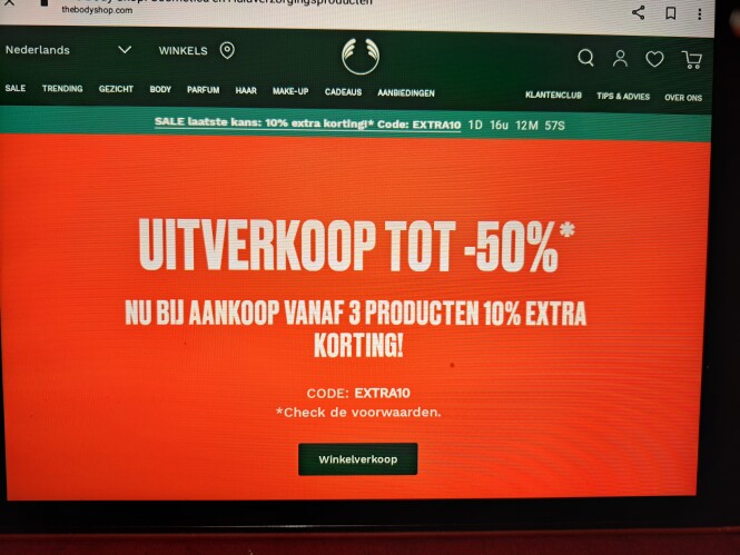thebodyshop.com sale laatste kans : 10% extra...