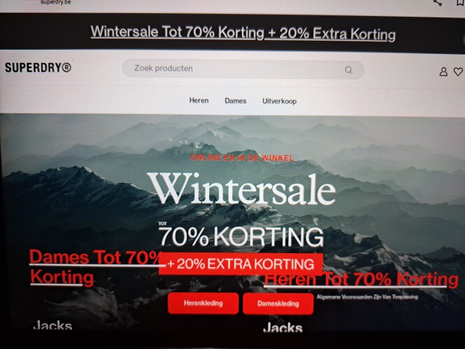 superdry.be tot 70% korting + 20% extra korti...
