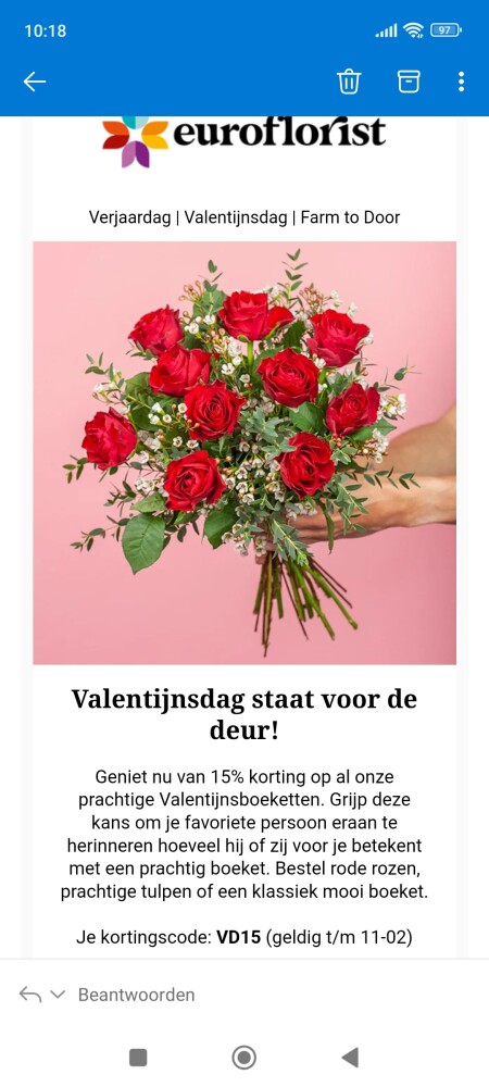15% korting op al onze prachtige Valentijnsbo...