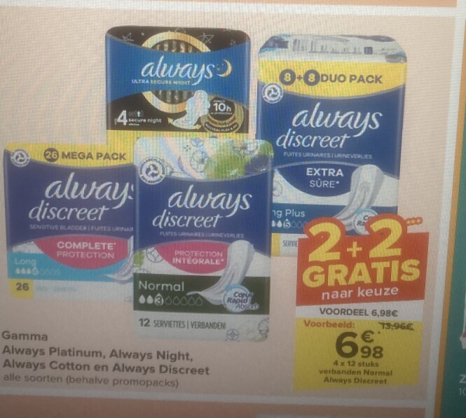 Carrefour market vanaf 21/2 Always Platinum,...