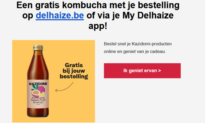 gratis in Delhaize bij online bestelling van...