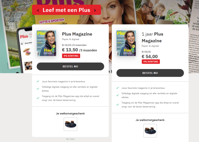 welkomstgeschenk plusmagazine