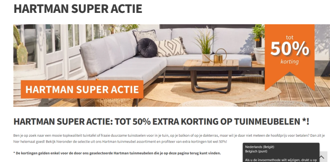 Hartman Superactie bij Warentuin