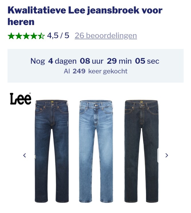 Lee jeansbroeken aan hoge korting bij Outspot!