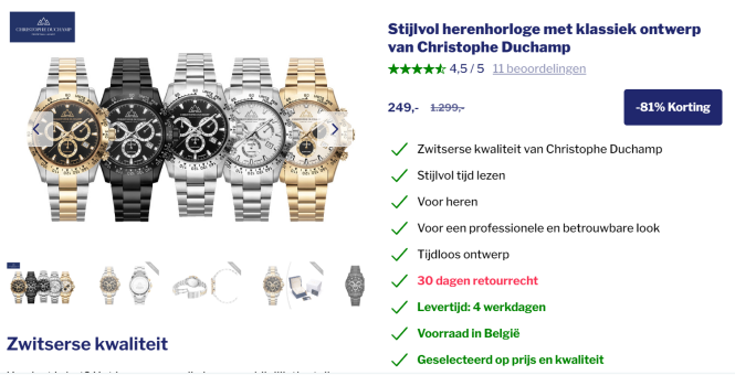Stijlvol herenhorloge