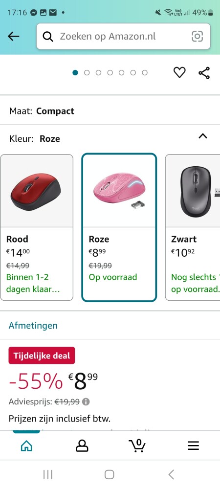 Draadloze muis 8,99€