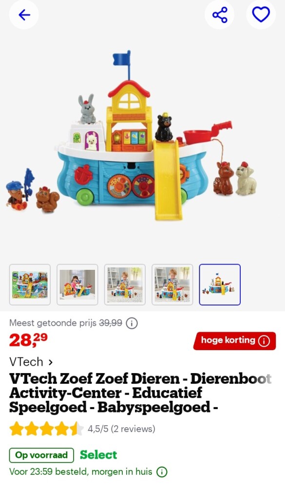 VTech Zoef Zoef dierenboot