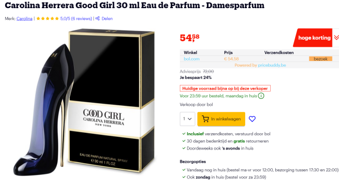 -24% op Good Girl eau de parfum Carolina Herrera bij Bol