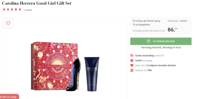 -22% Carolina Herrera Good Girl Gift Set bij Deloox