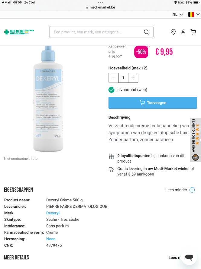 Dexeryl Crème 500 g