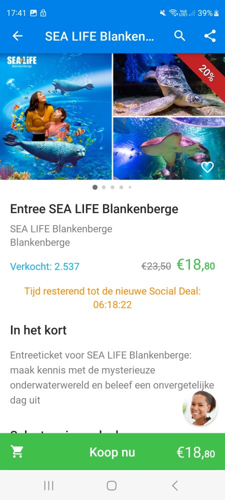 Sea Life Blankenberge met 20% korting