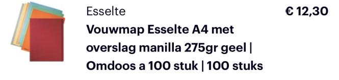 Esselte vouwmap 100 stuks