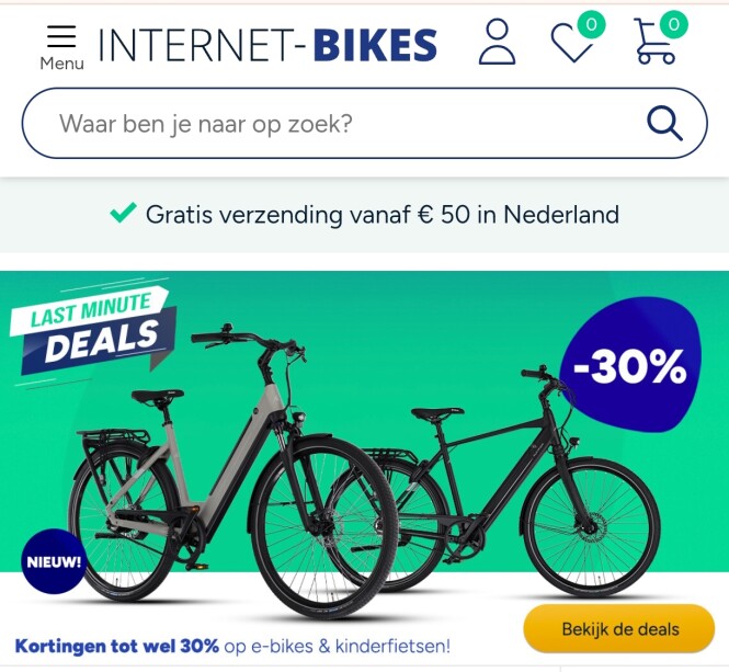Tot 30% korting op e-bikes en kinderfietsen