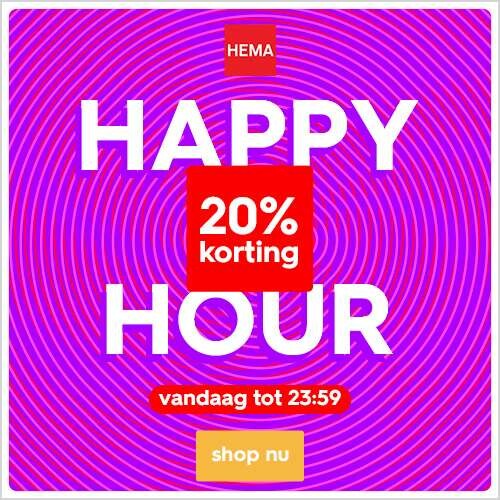 Hema happy hour 20% korting op zondag