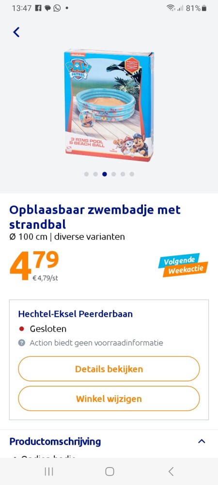 Opblaasbaar zwembadje met strandbal