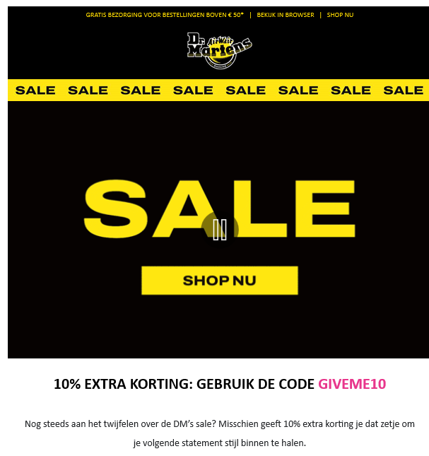 -10% extra korting op de sale