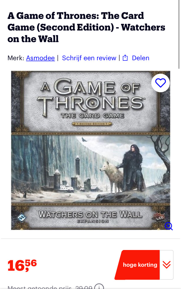 Kaartspel A game of Watchers on the wall 2nd edition