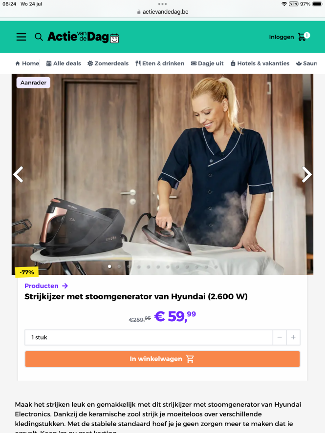 Strijkijzer met stoomgenerator van Hyundai