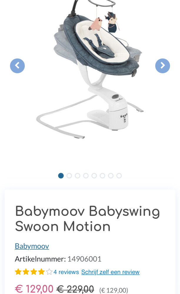 Babymoov Babyswing Swoon Motion €100 korting Dreambaby