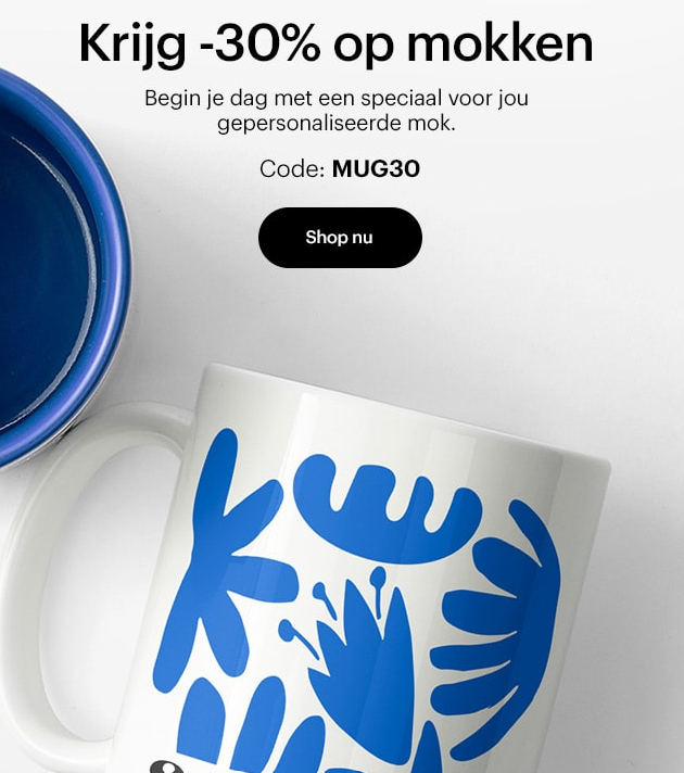 -30% op gepersonaliseerde mokken bij VistaPrint