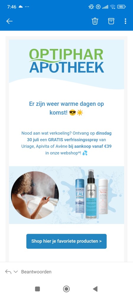 GRATIS verfrissingsspray