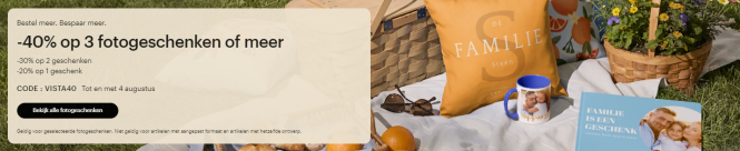 Tot -40% op fotogeschenken of meer bij VistaPrint