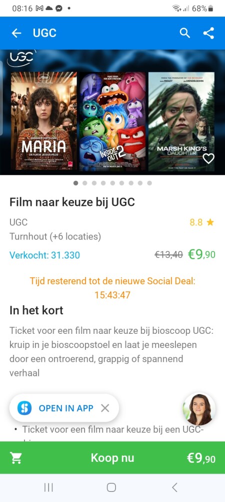 Ticket UGC bioscoop