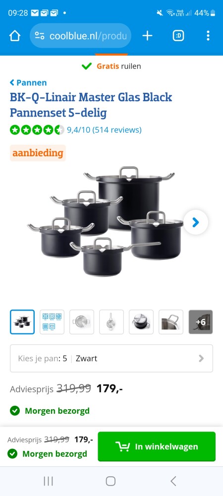 BK 5 delige pannenset MET uitstekende reviews