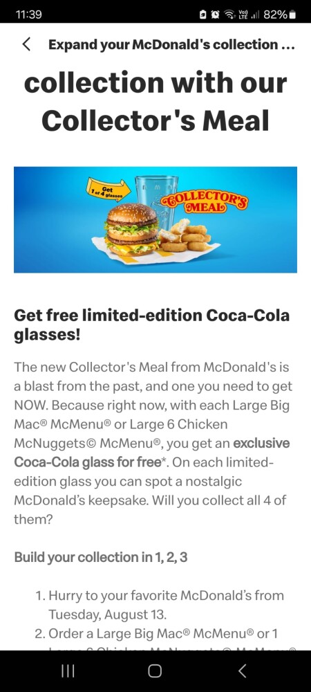 Gratis limited edition glas bij Mcdonalds