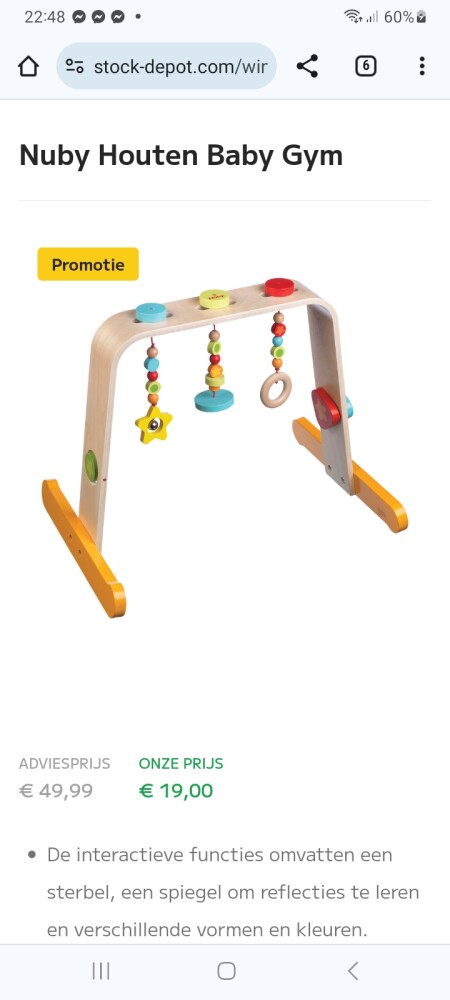 Nuby houten baby gym
