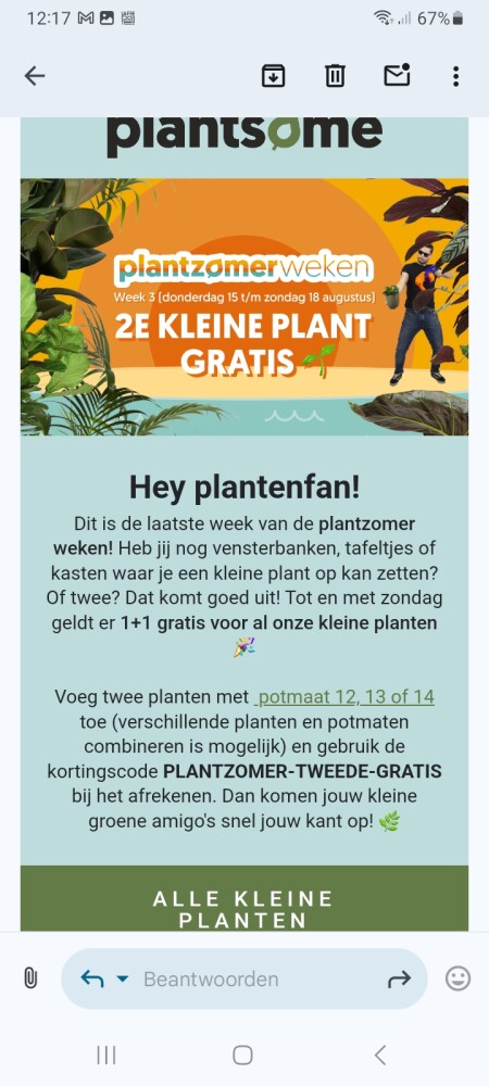 Tweede kleine plant gratis