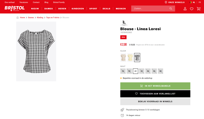 -90% op leuke Blouse Linea Loresi bij Bristol