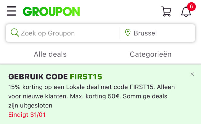 Kortingscode Groupon