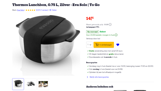 Thermos Lunchbox - 71% korting op Bol.com