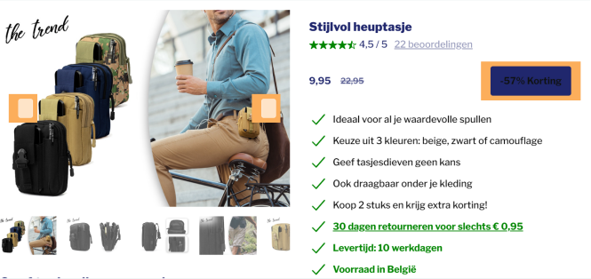 Stijlvol heuptasje voor heren