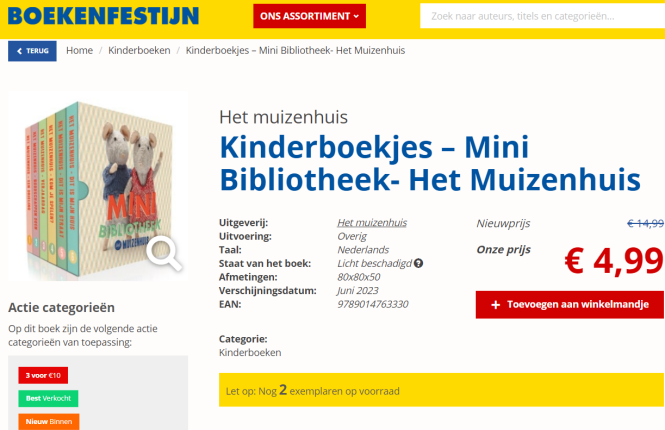 Kinderboekjes "Mini Bibliotheek" 🐭 Het Muizenhuis - Hoge korting❗