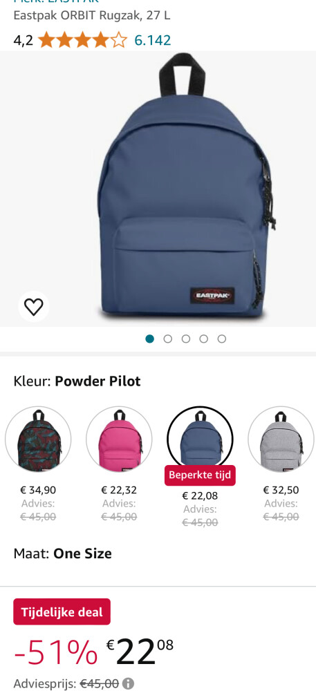 Eastpak ORBIT Rugzak, 27 L