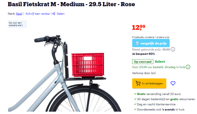 Basil Fietskrat M Rose