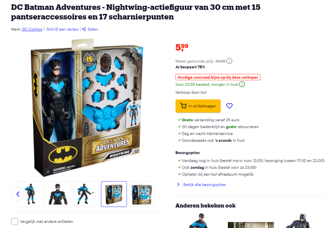 DC Batman Adventures, Nightwing-actiefiguur - 76% korting op Bol.com