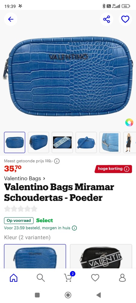 Valentino schoudertas aan 35,70€!