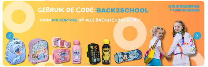 -10% op Back to School items bij 4KidsOnly