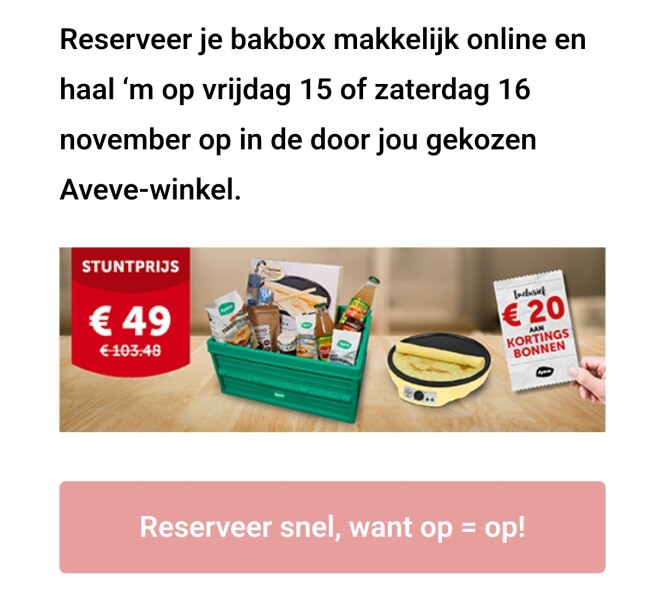 Bakbox bij Aveve voor 49€!